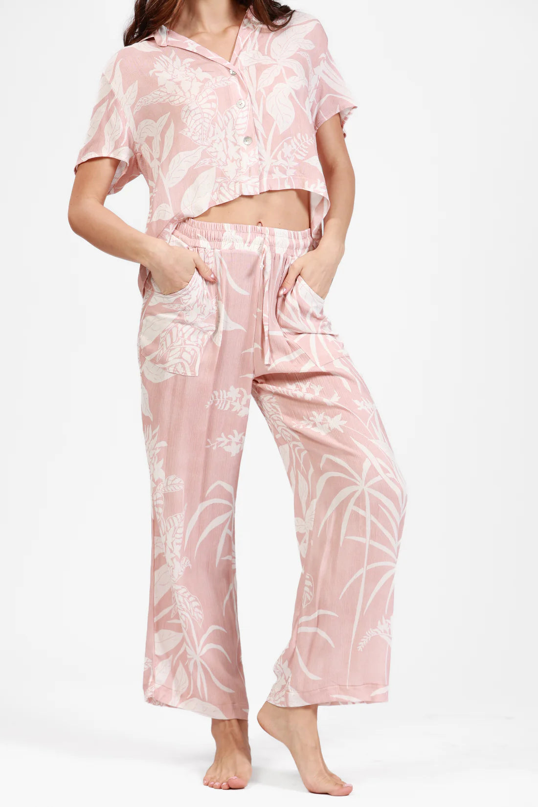 ST. BARTH ROSE UBER PRINT WIDE LEG PANT