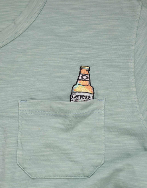 Cerveza for my Face Pima-Slub Pocket Tee