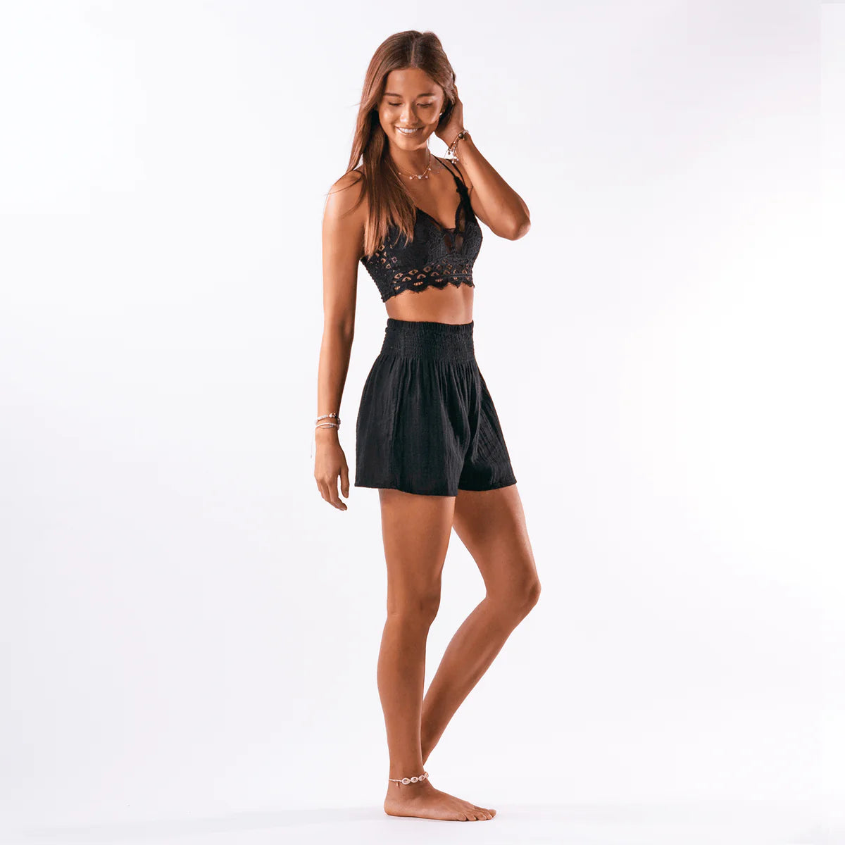 Curve Black Cotton Short