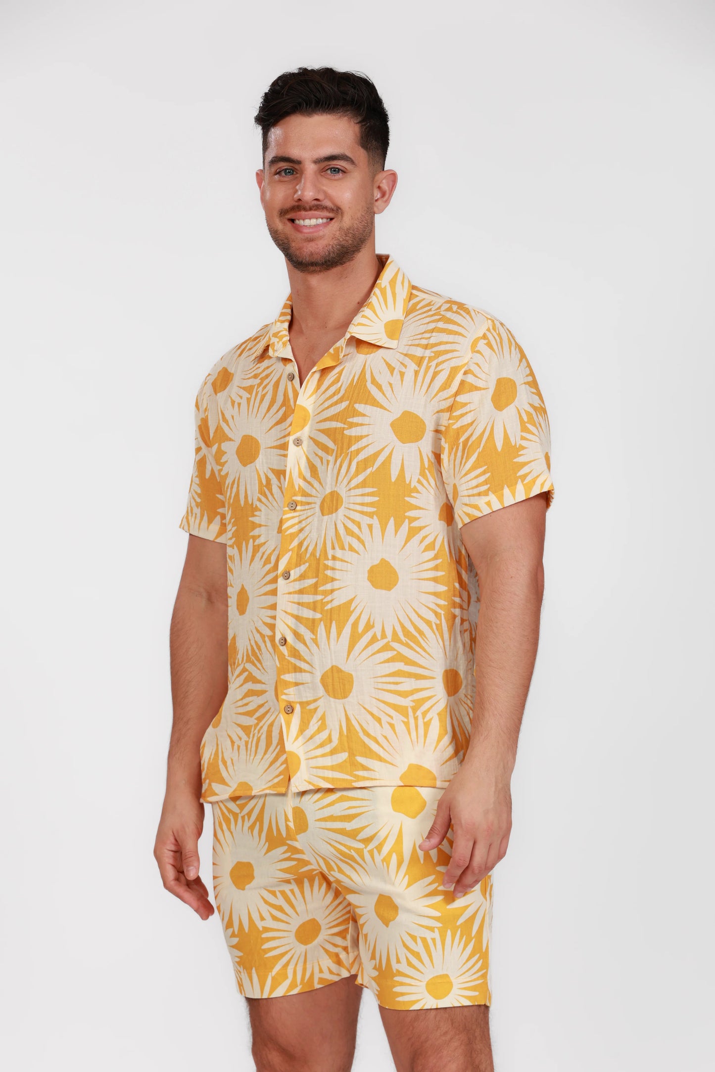 Linen Printed Button Down Shirt