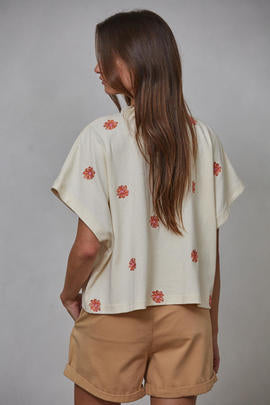 Rouge Floral Embroidered Tee