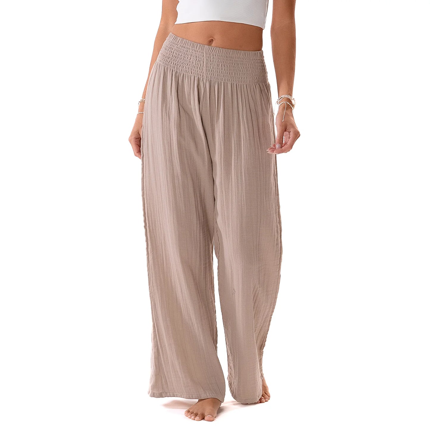 Wide Leg Cotton Pants