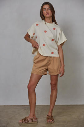 Rouge Floral Embroidered Tee