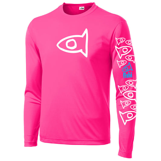 Fishi Pattern Loose Fit Adult Ls - Pink