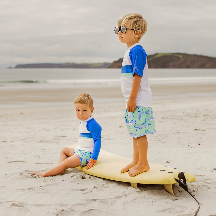 Shark Stripe Ss Rash Top