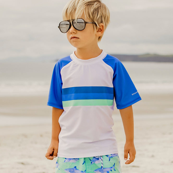 Shark Stripe Ss Rash Top