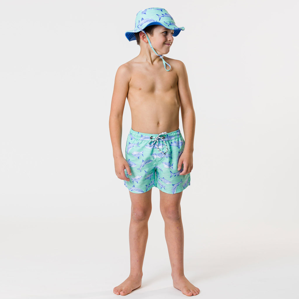 Minty Shark Volley Board Short