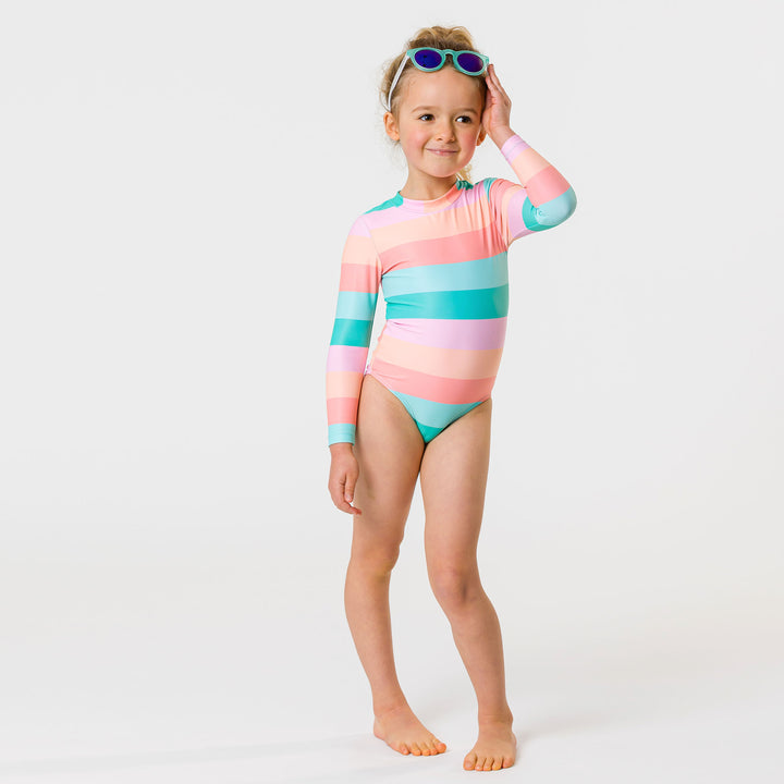 Sunset Stripe Ls Surf Suit
