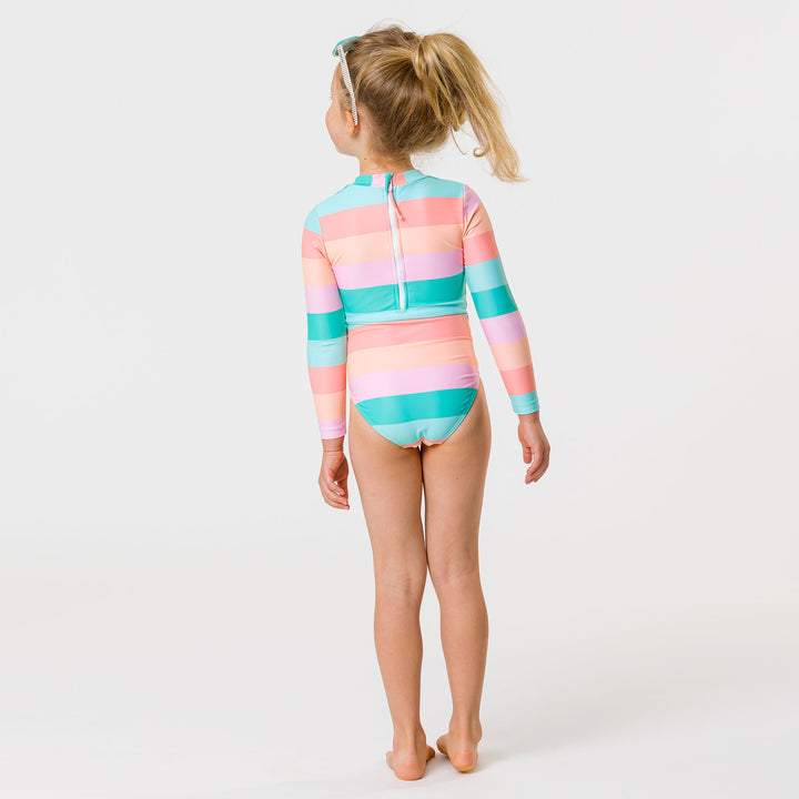 Sunset Stripe Ls Surf Suit