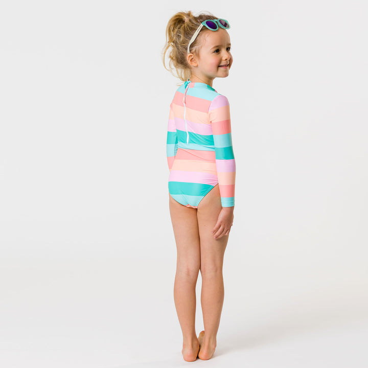 Sunset Stripe Ls Surf Suit
