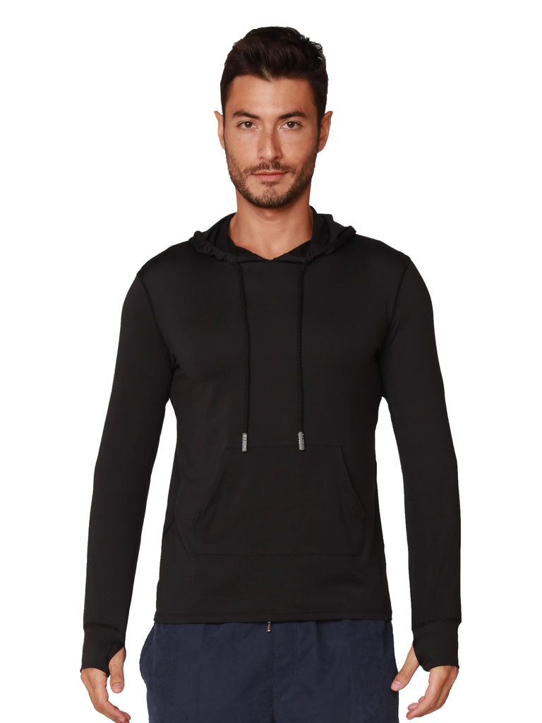 Men's Long Sleeve Hoodie In Black