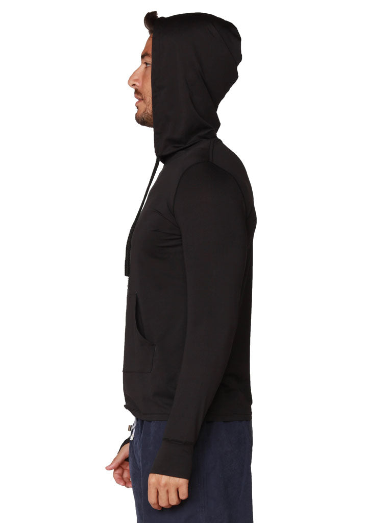 Men's Long Sleeve Hoodie In Black
