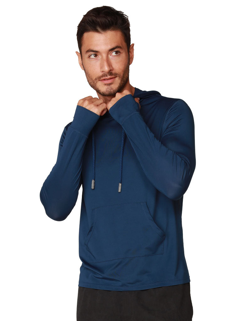 Men's Long Sleeve Hoodie In Navy