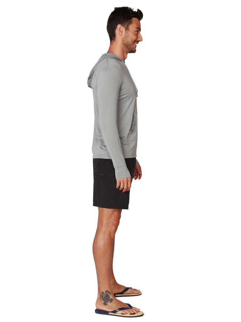 Men's Long Sleeve Hoodie In Silver