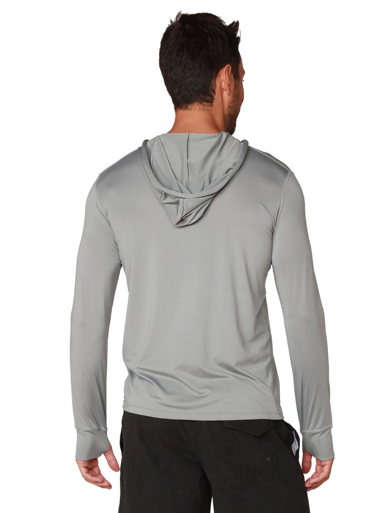 Men's Long Sleeve Hoodie In Silver