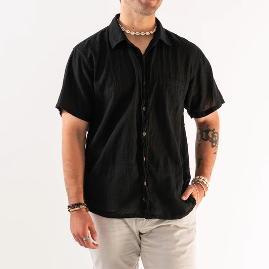 Men’s Black Button Up