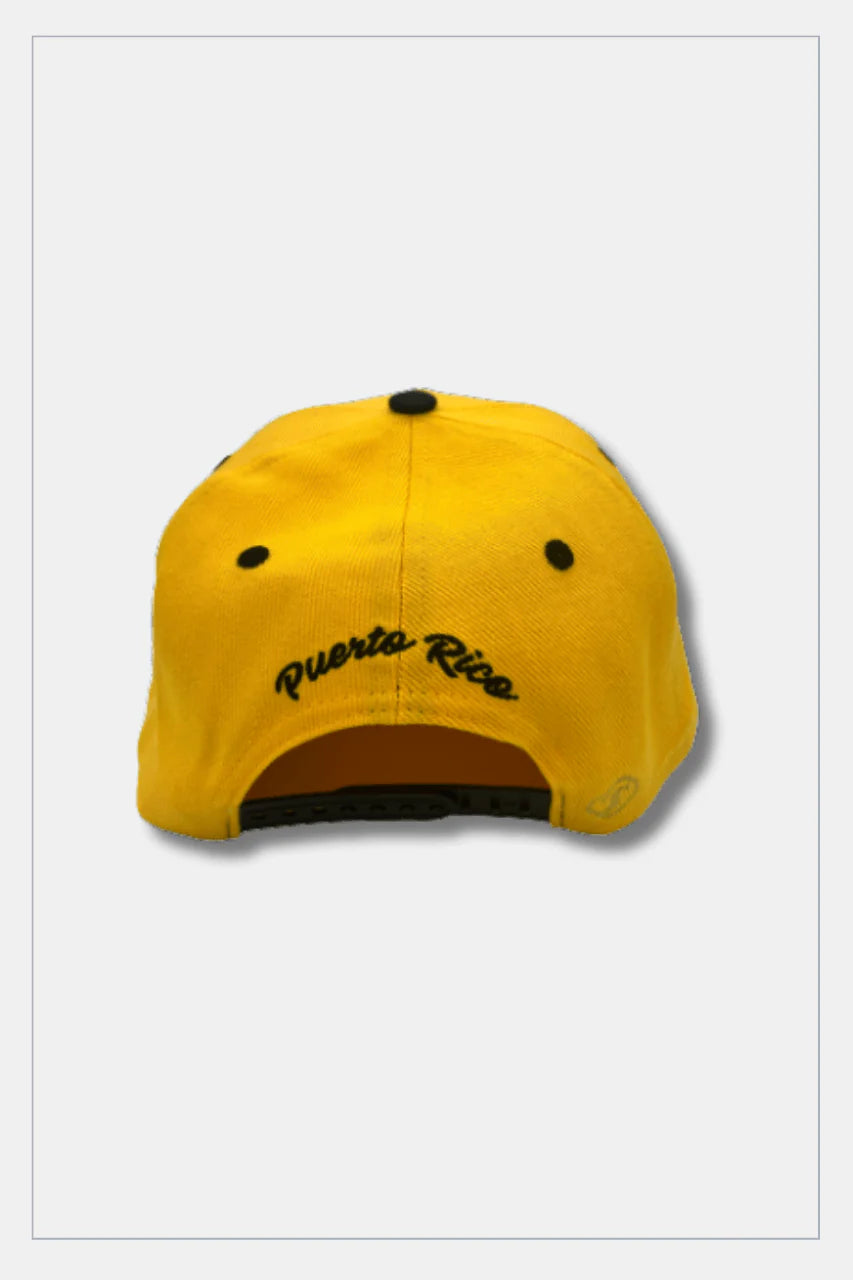 Puerto Rico PR Golden Yellow Black SnapBack One Size Fit All Tainowears