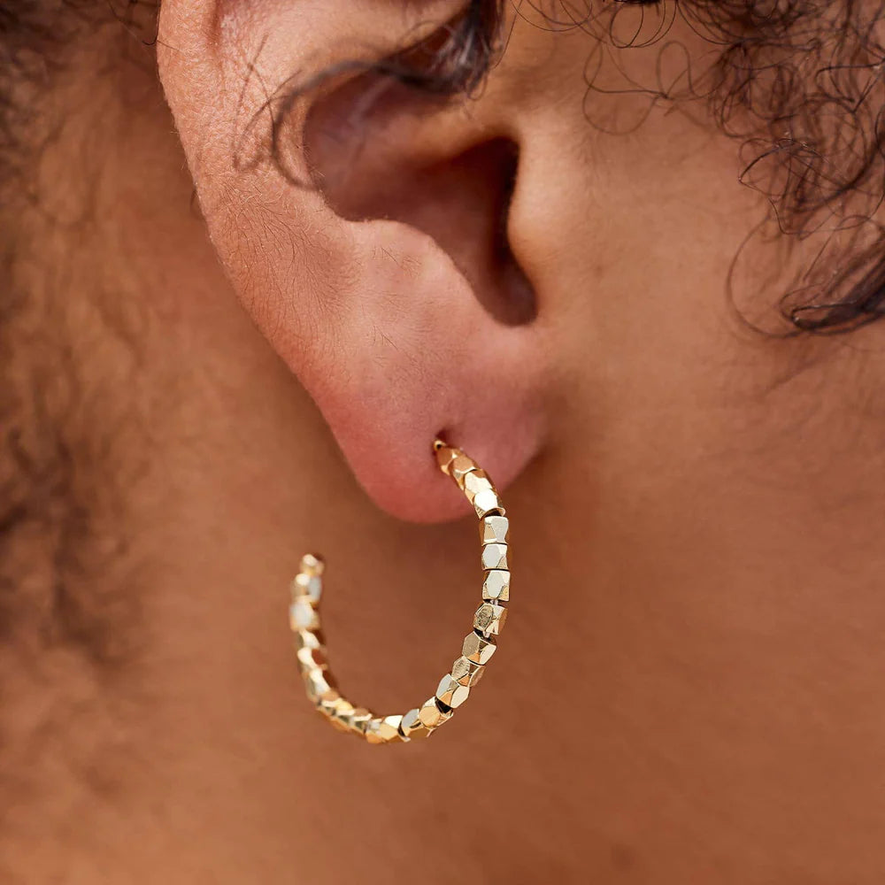 Diamond Cut Hoop Earrings