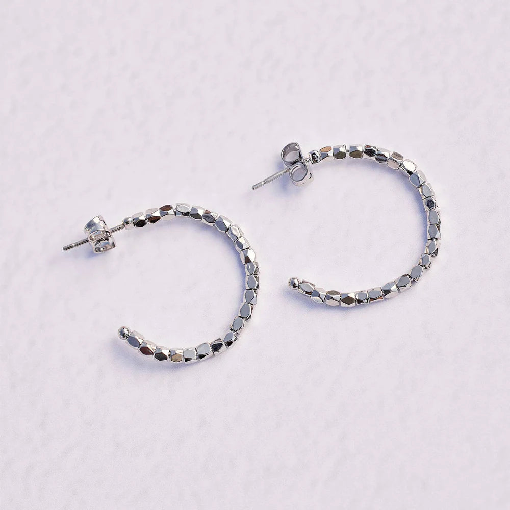 Diamond Cut Hoop Earrings