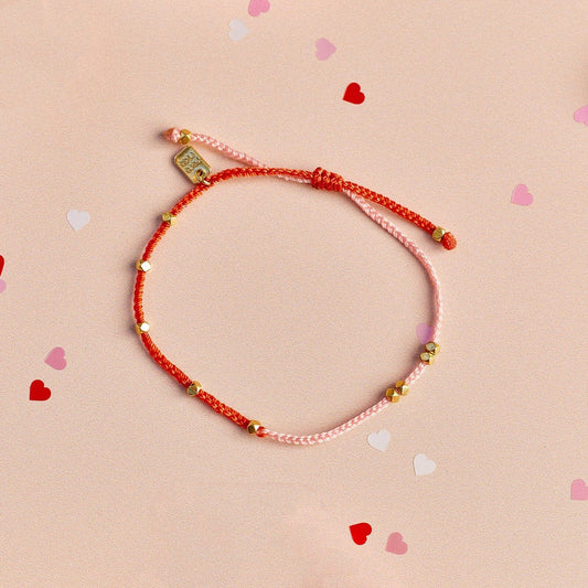 Pink & Red Two Tone Dainty Bracelet