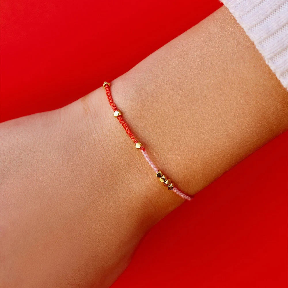 Pink & Red Two Tone Dainty Bracelet