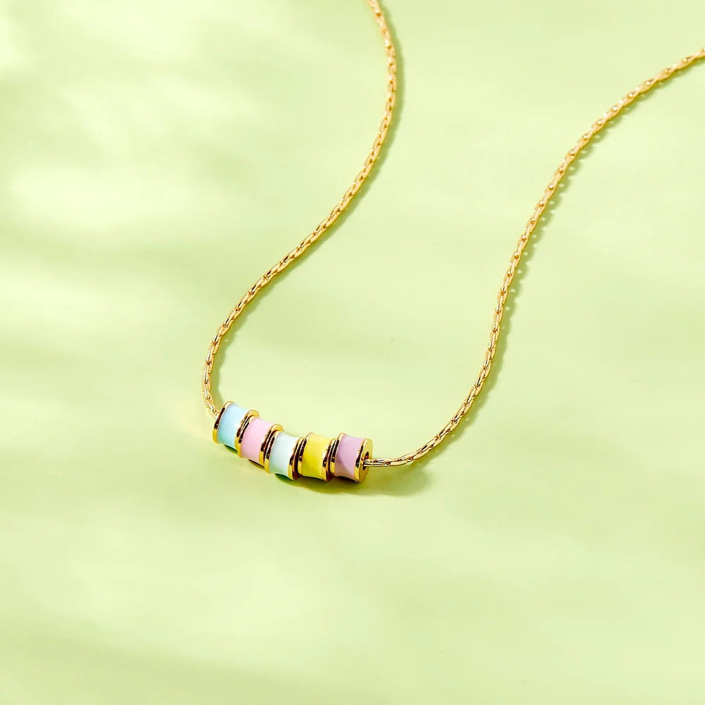 Pastel Enamel Bead Fidget Choker