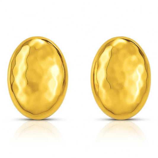 Ira Hammered Oval Earrings