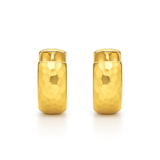 Brennan Hammered Huggie Hoop Earring