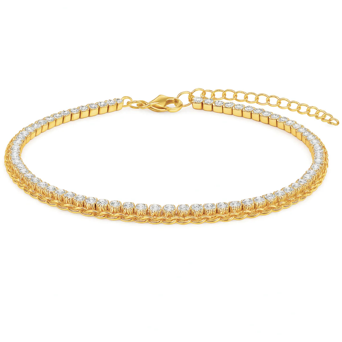 Elyse Double Chain Tennis Anklet