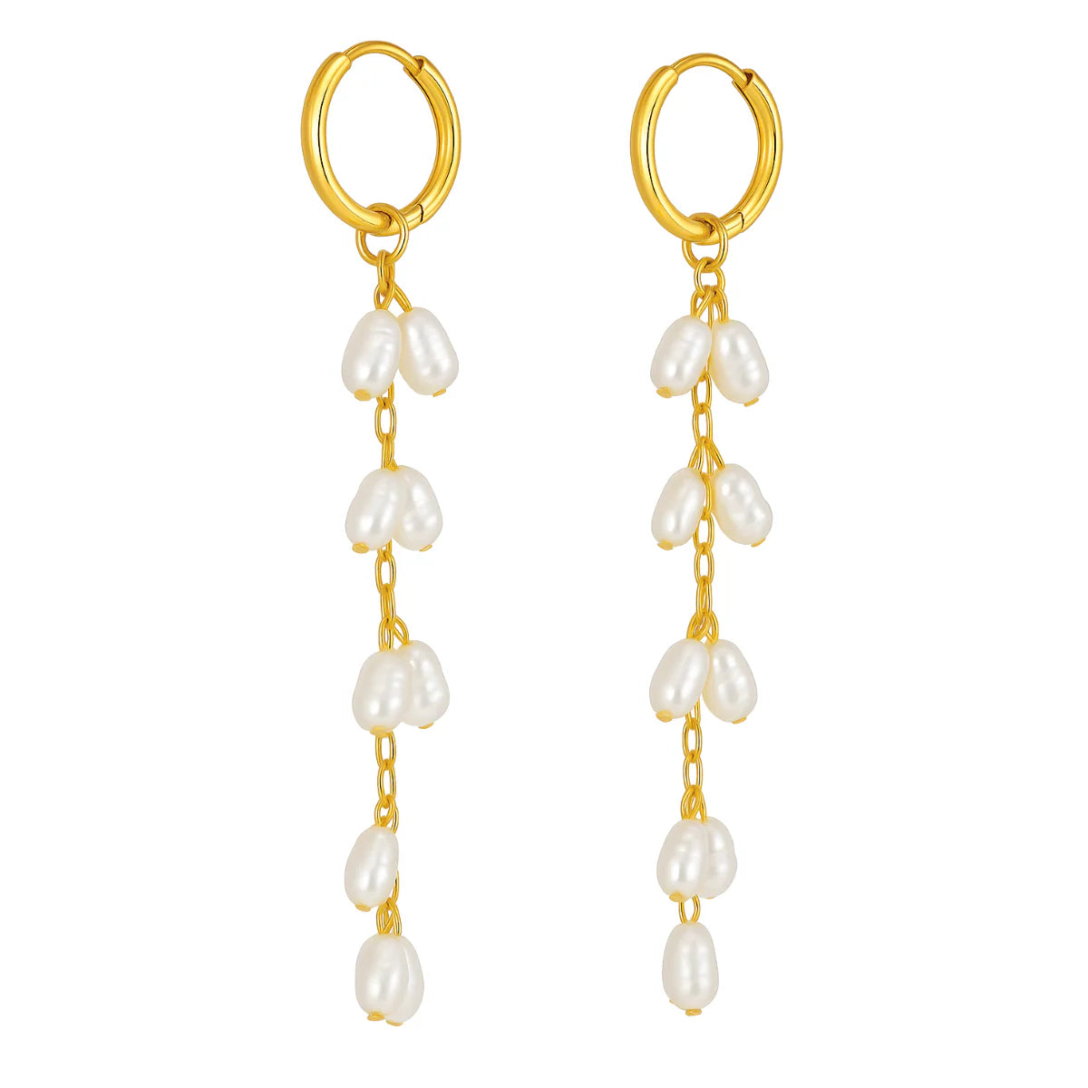 Theodora Mini Hoop Pearl Earring