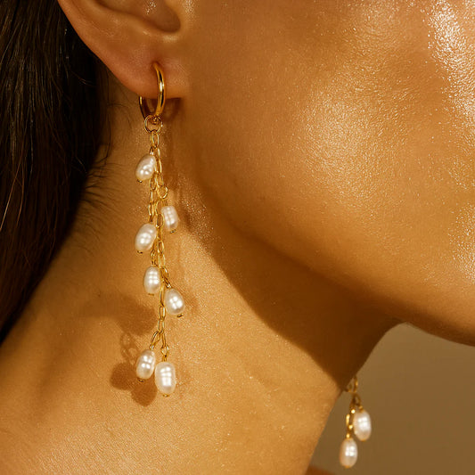 Theodora Mini Hoop Pearl Earring