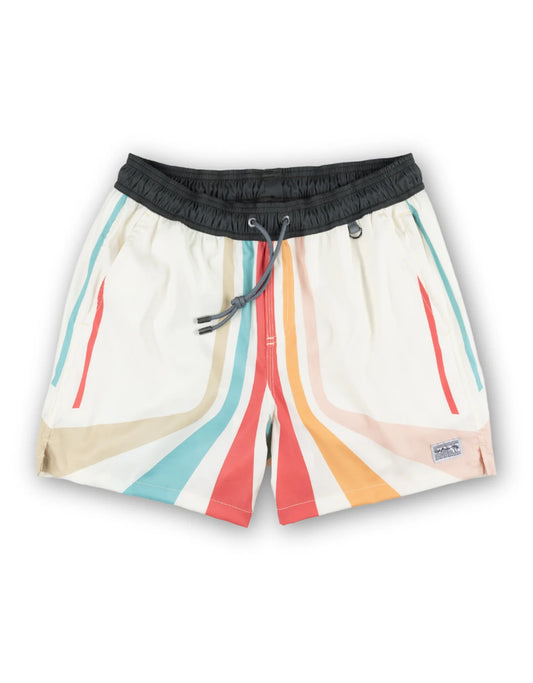 Retro B-League Stripes Stretch Swimsuit