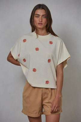 Rouge Floral Embroidered Tee