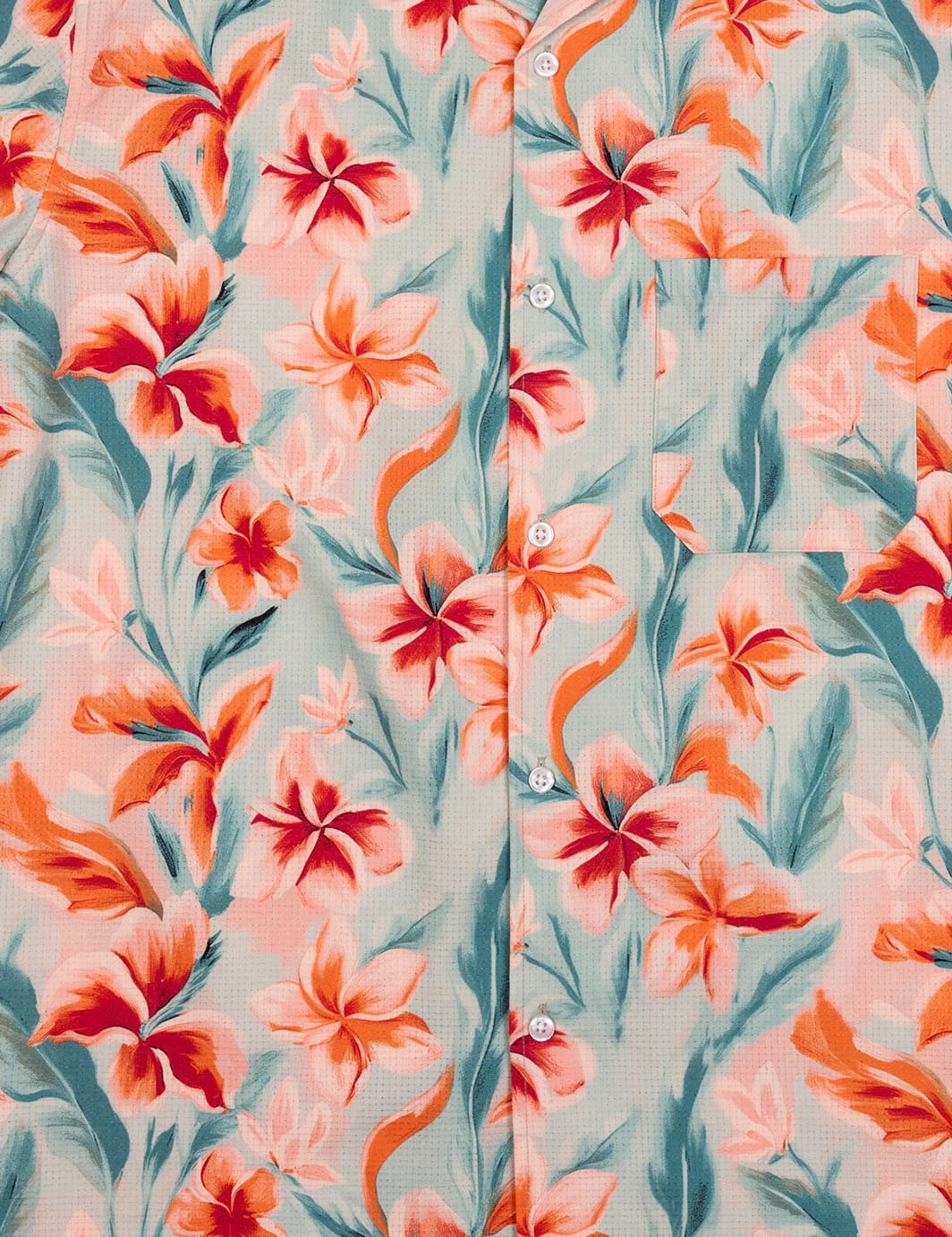 Pastel Flower Stretch Button Up