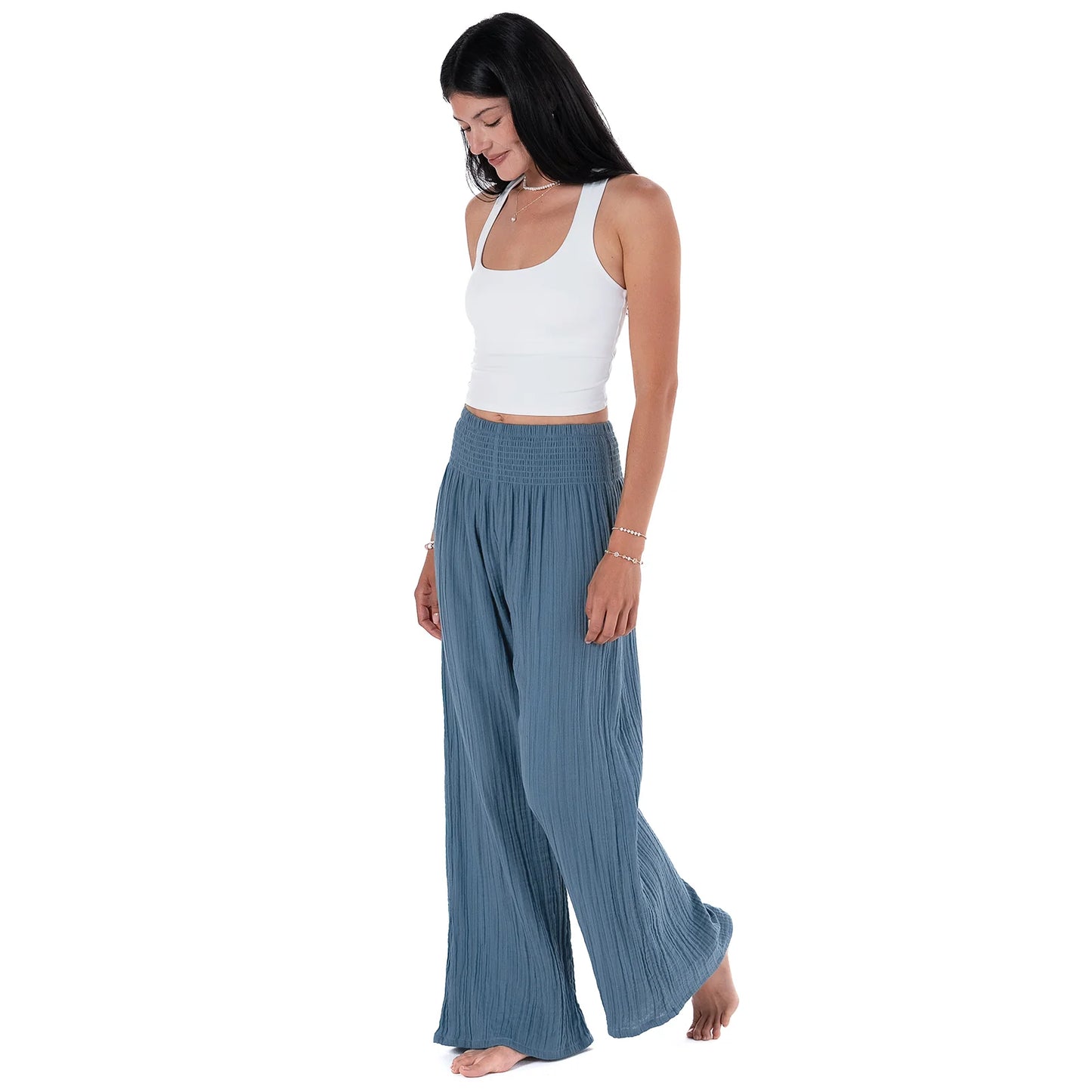 Wide Leg Cotton Pants