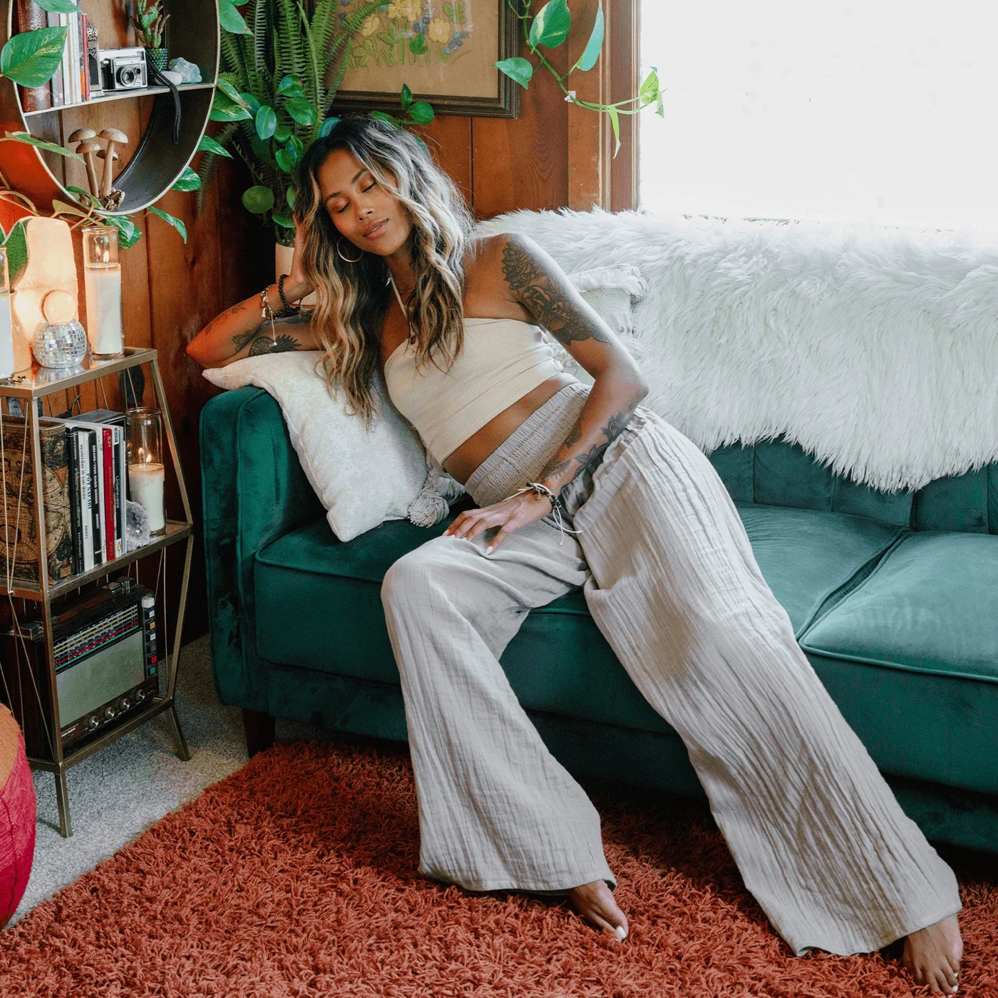 Wide Leg Cotton Pants