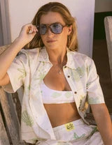 Salty Tencel Crop Button Up