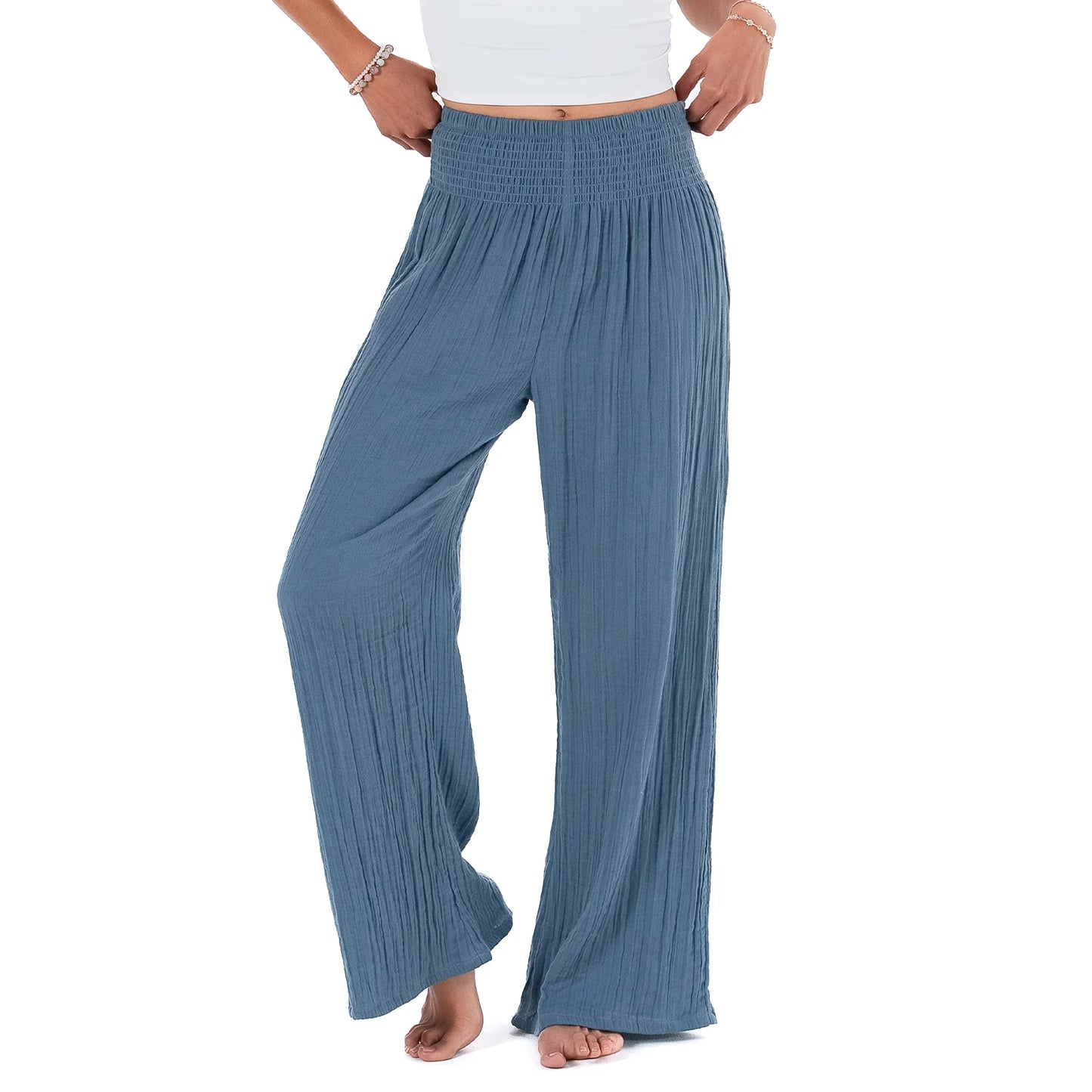 Wide Leg Cotton Pants