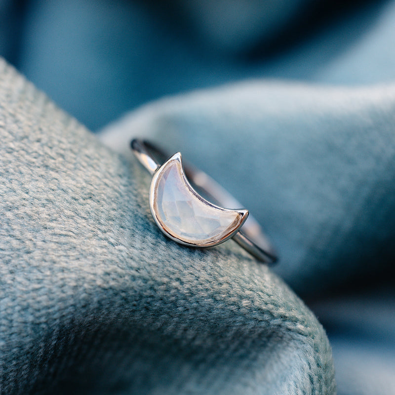 Moonstone Moon Ring