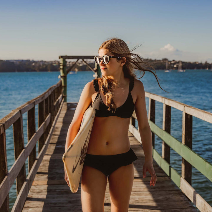 Black Sustainable Frilled Bikini