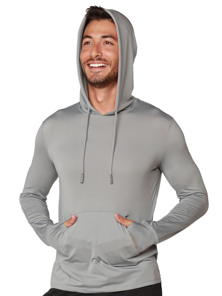 Men's Long Sleeve Hoodie In Silver