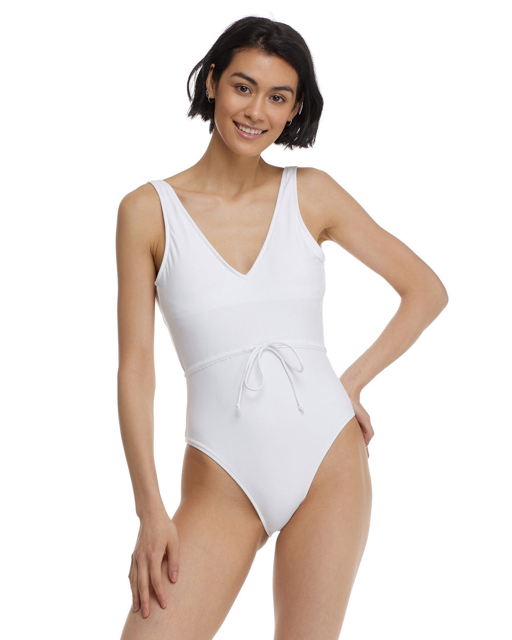 Smoothies Pam Belted One-Piece Swimsuit - Snow